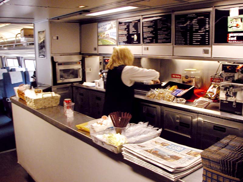 Cafe service on the Downeaster